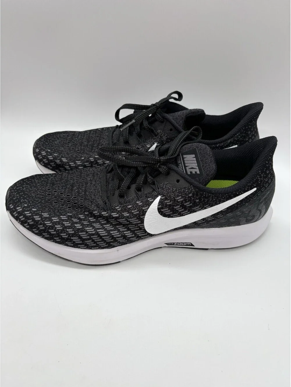 Nike Womens Air Zoom Pegasus 35 Wide Black White Sz 10.5 942856-001 Running Shoe